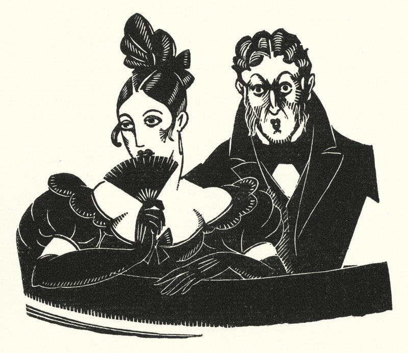 Illustration til Madame Bovary af Gustave Flaubert (litho) af John Austen