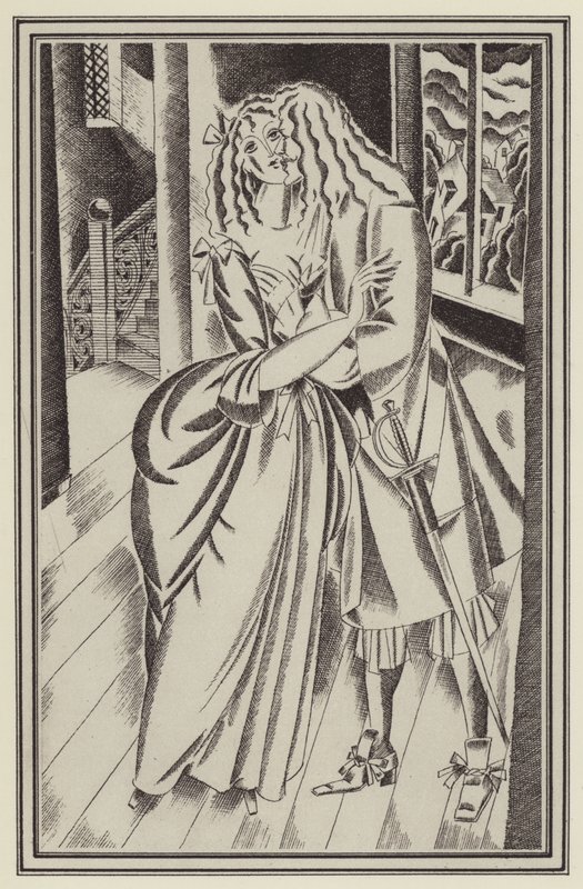 Illustration til Moll Flanders af Daniel Defoe (litho) af John Austen
