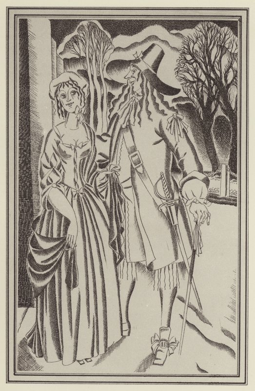 Illustration til Moll Flanders af Daniel Defoe (litho) af John Austen