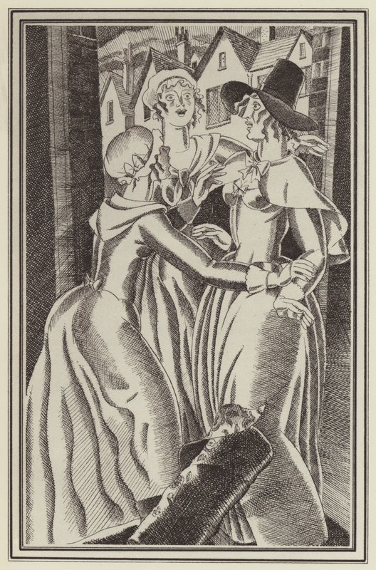 Illustration til Moll Flanders af Daniel Defoe (litho) af John Austen