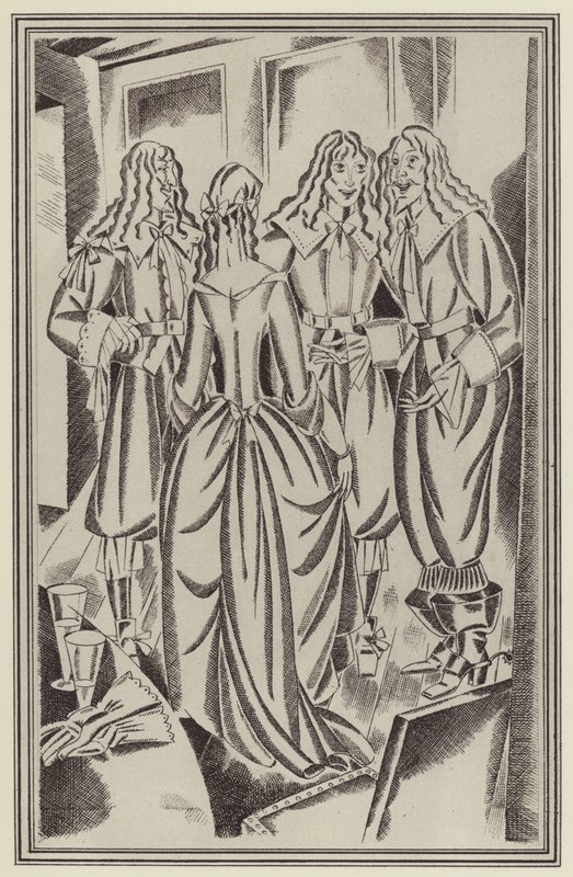 Illustration til Moll Flanders af Daniel Defoe (litho) af John Austen