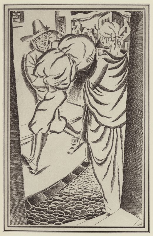 Illustration til Moll Flanders af Daniel Defoe (litho) af John Austen