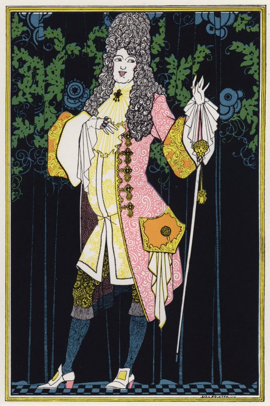 Illustration til "Rogues In Porcelain", A Miscellany of Attende århundredes digte (farve litho) af John Austen