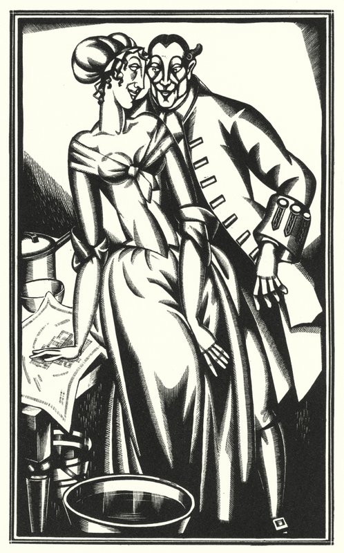 Illustration til Tristram Shandy af Laurence Sterne (litho) af John Austen