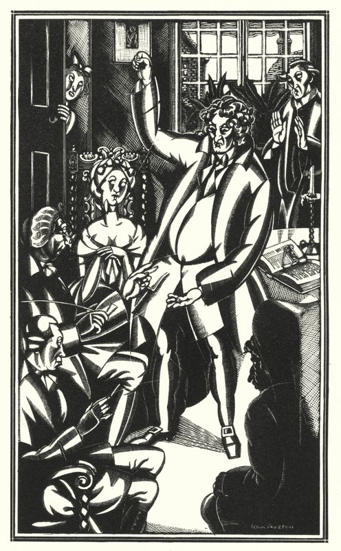 Illustration til Tristram Shandy af Laurence Sterne (litho) af John Austen