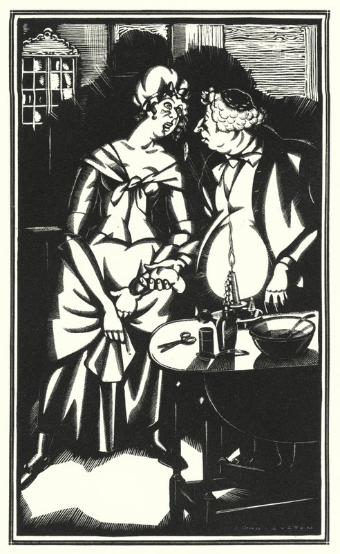 Illustration til Tristram Shandy af Laurence Sterne (litho) af John Austen