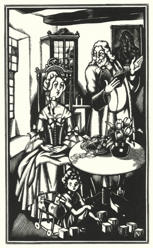 Illustration til Tristram Shandy af Laurence Sterne (litho) af John Austen
