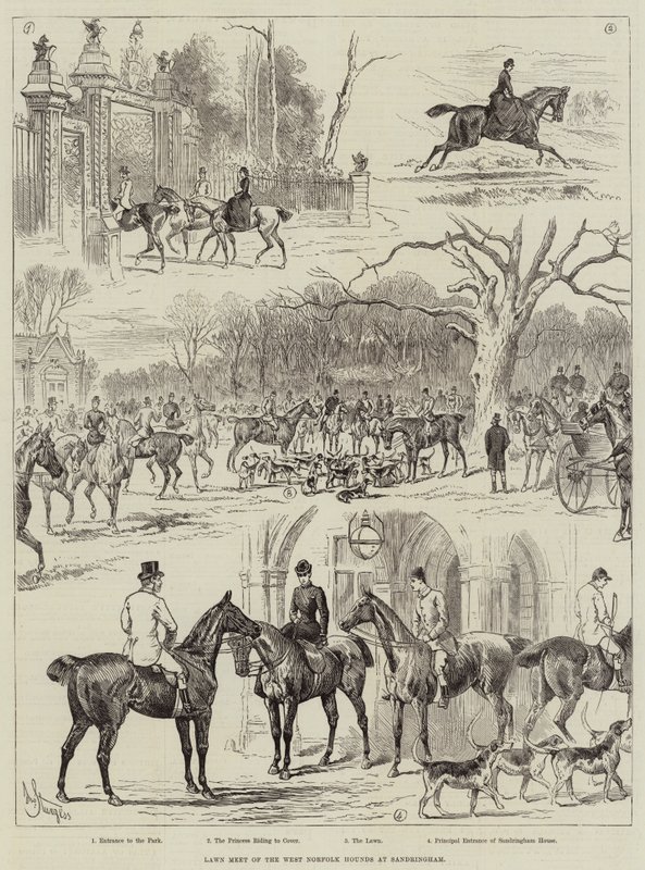 Lawn Meet af West Norfolk Hounds i Sandringham af John Bagnold Burgess
