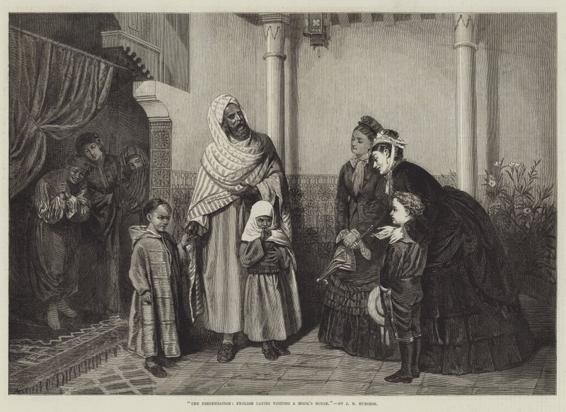 Præsentationen, engelske damer på besøg i et maurhus af John Bagnold Burgess