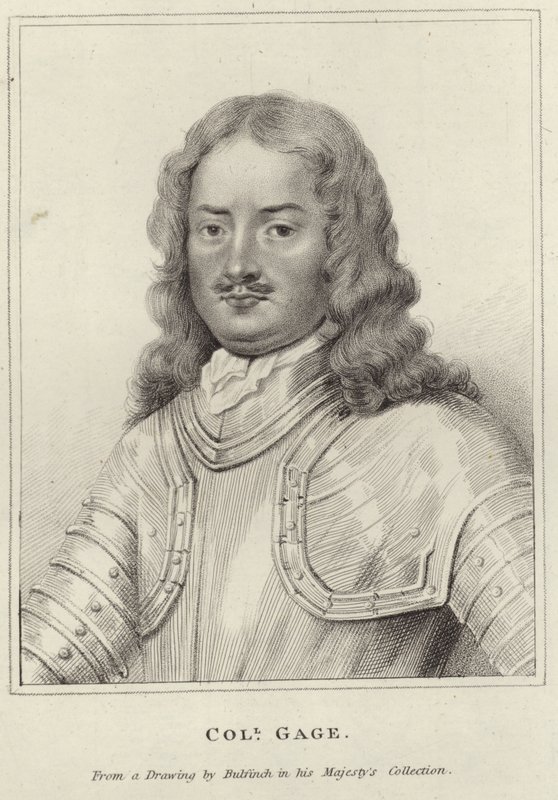 Portræt af Sir Henry Gage gravering af John Bulfinch