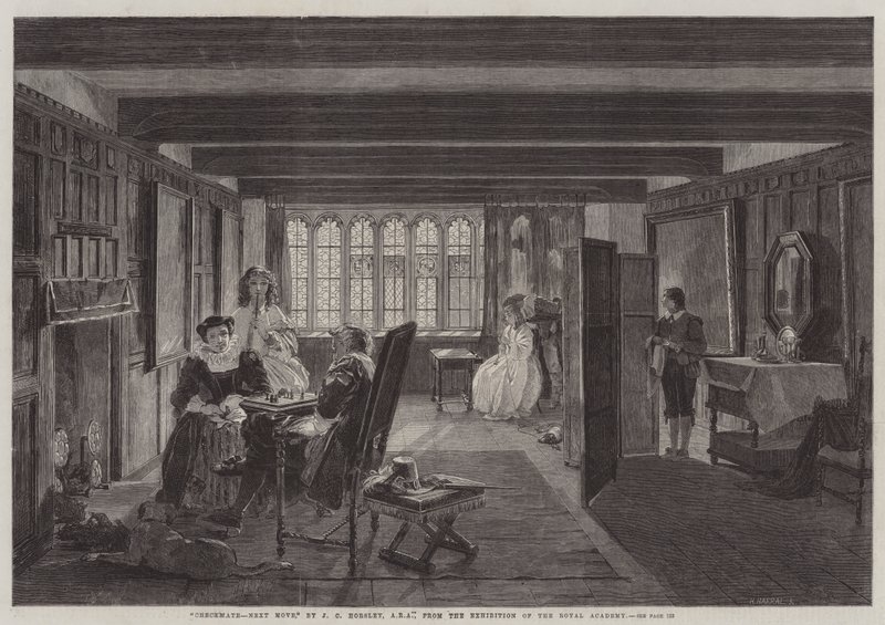 Checkmate, Next Move, fra Udstillingen på Det Kongelige Akademi af John Callcott Horsley