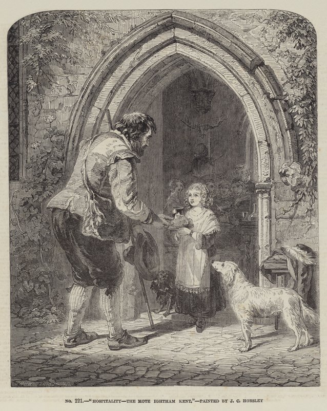 Gæstfrihed, The Mote, Ightham, Kent af John Callcott Horsley