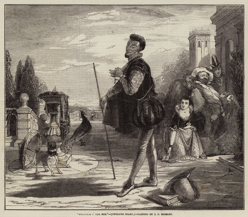 Malvolio i solen, tolvte nat af John Callcott Horsley