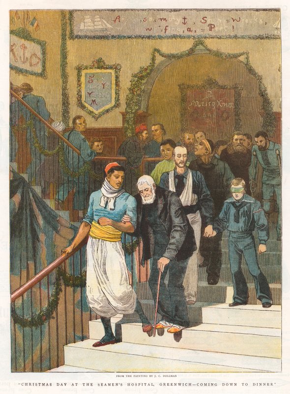 Juledag på Sømandshospitalet, Greenwich af John Charles Dollman