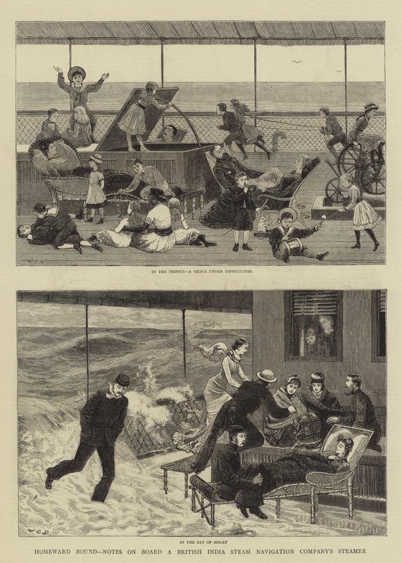 Hjemad, noter om bord på et dampskib fra British India Steam Navigation Company
