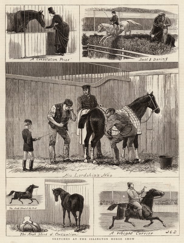 Skitser ved Islington Horse Show af John Charles Dollman