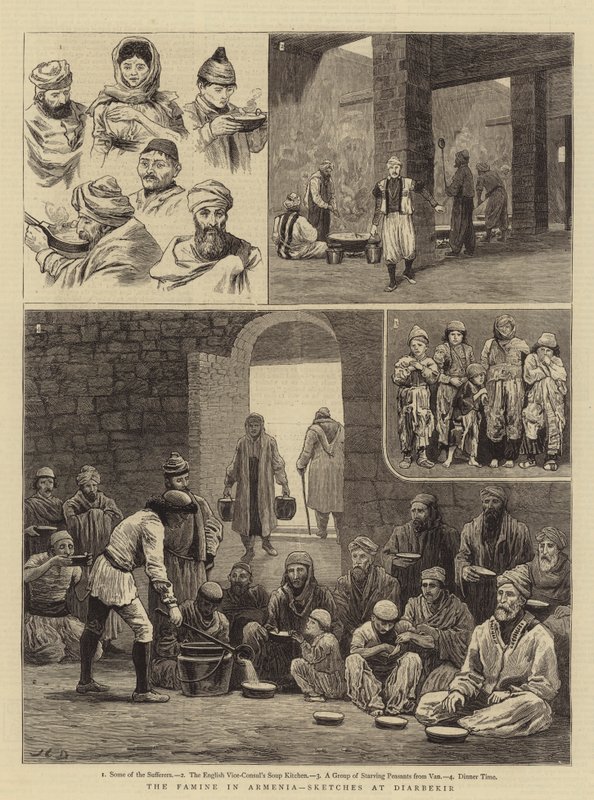 Hungersnøden i Armenien, skitser ved Diarbekir af John Charles Dollman