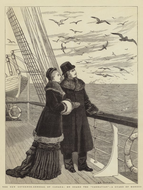 Canadas nye generalguvernør om bord på Sarmatian, en æresvagt af John Charles Dollman