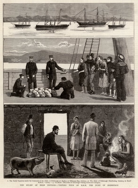 The Relief of Irish Distress, Visiting Tour of HRH the Duke of Edinburgh af John Charles Dollman