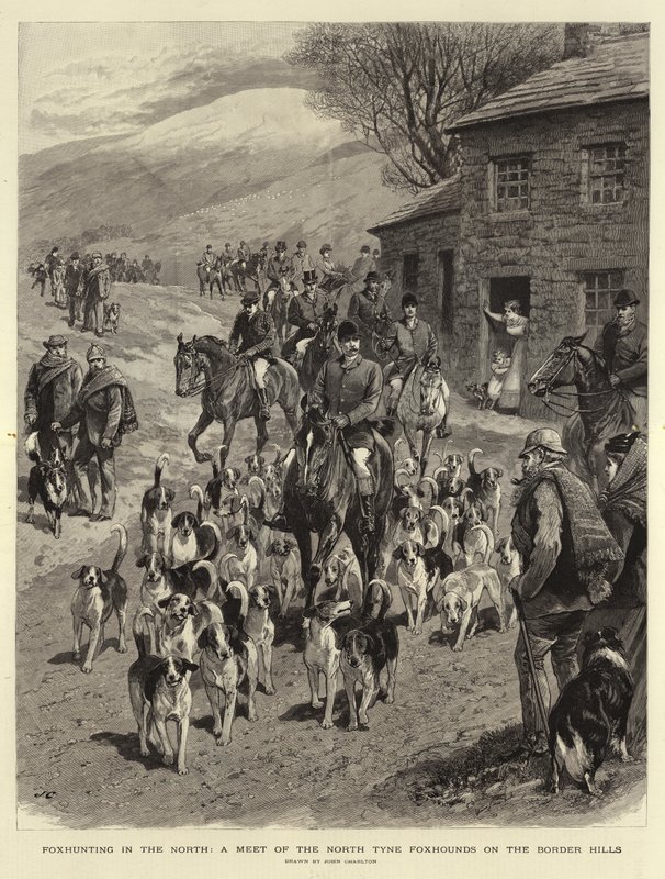 Rævejagt i nord, et møde mellem North Tyne Foxhounds på Border Hills af John Charlton
