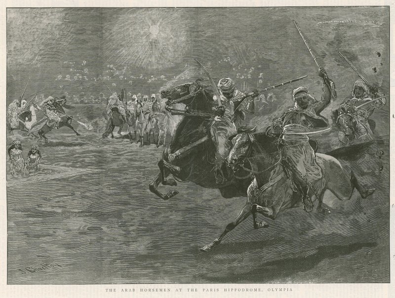 De arabiske ryttere ved Paris Hippodrome, Olympia af John Charlton