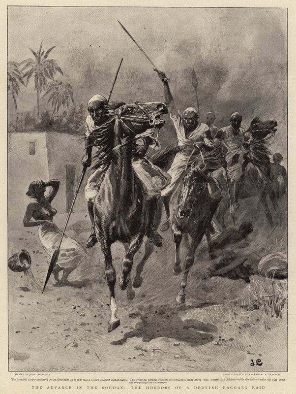 Fremrykningen i Soudan, rædslerne ved et dervish-baggara-raid af John Charlton