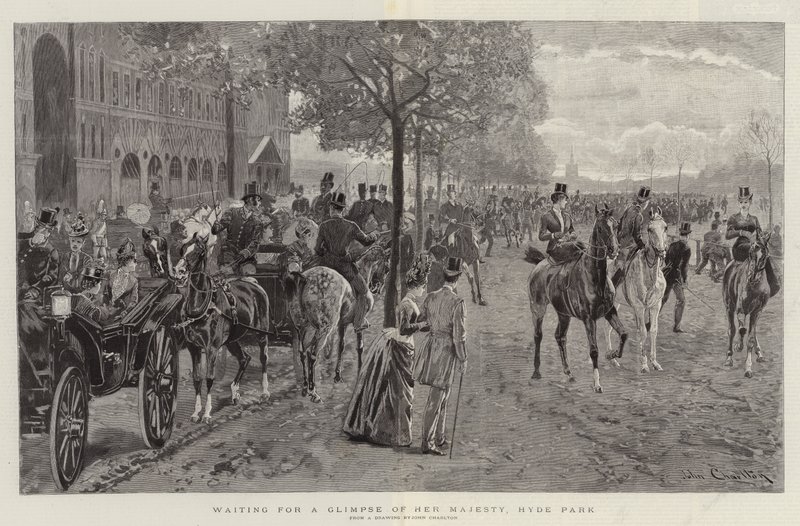 Venter på et glimt af Hendes Majestæt, Hyde Park af John Charlton