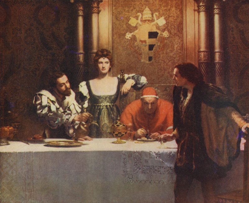 Et glas vin med Caesar Borgia af John Collier