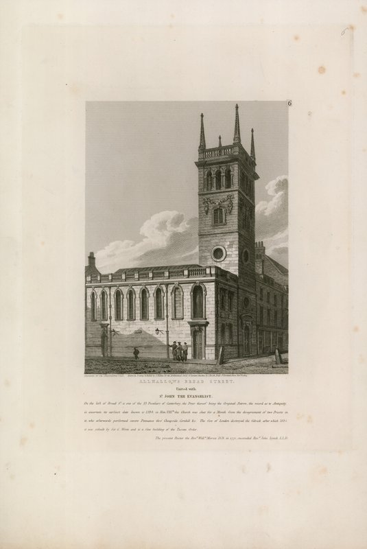 All Hallows, Bread Street, London af John Coney