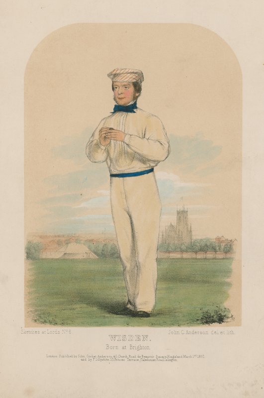 Portræt af John Wisden farve litho af John Corbet Anderson