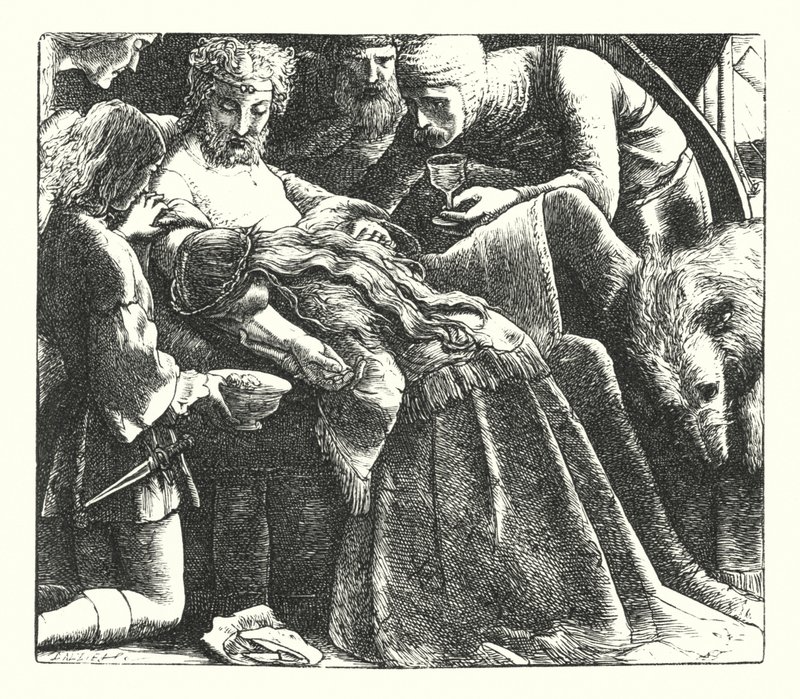 A Dream of Fair Women (gravering) af John Everett (after) Millais