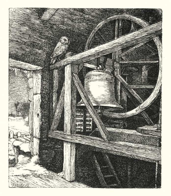 Det gamle års død (gravering) af John Everett (after) Millais