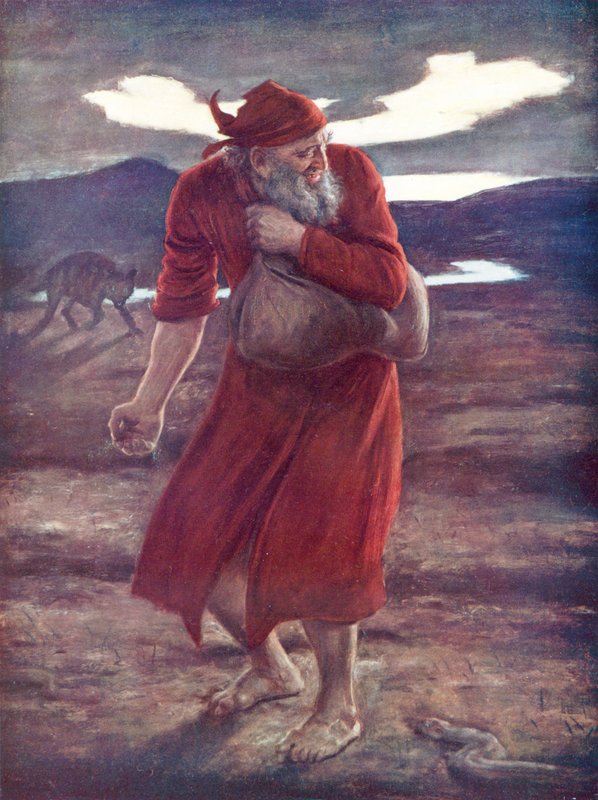 The Sower of Tares (farve litho) af John Everett (after) Millais