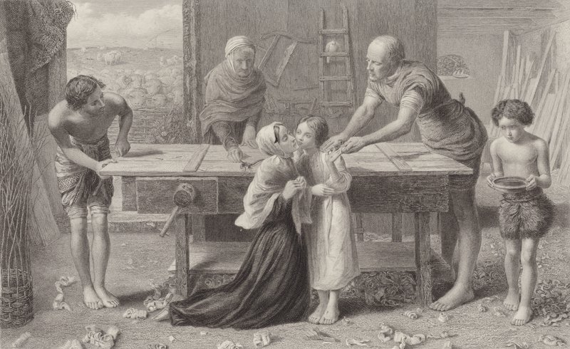 Kristus i sine forældres hus af John Everett Millais