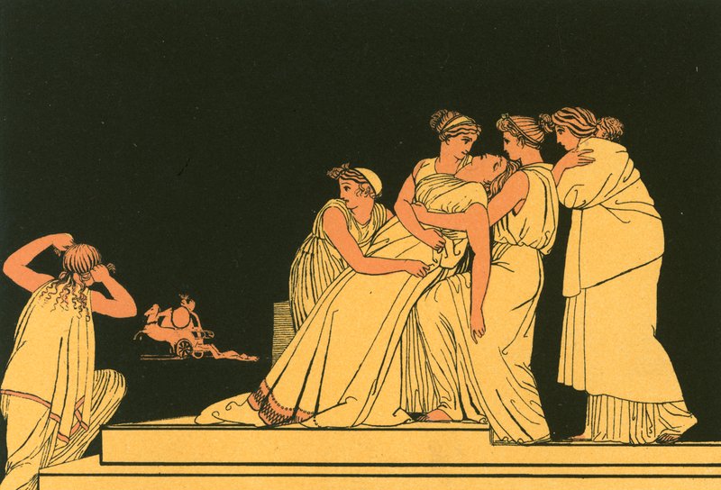 Adromache besvimer på væggen af John Flaxman