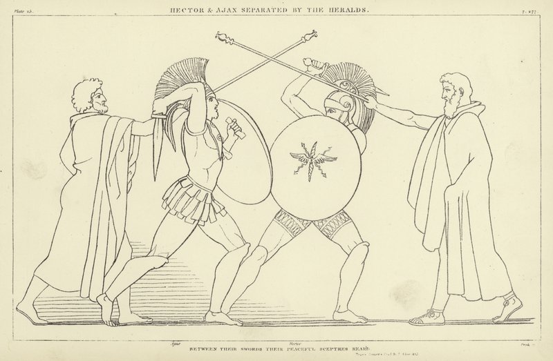 Hector og Ajax adskilt af Heralds af John Flaxman