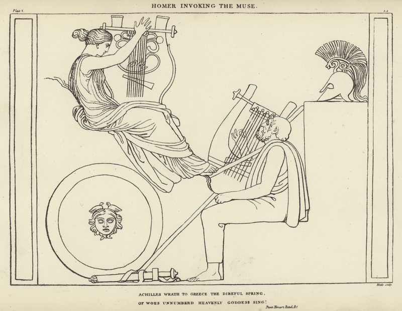 Homer påkalder musen af John Flaxman