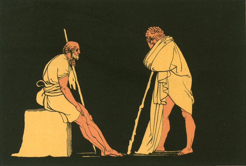 Ulysses taler med Eumaeus af John Flaxman