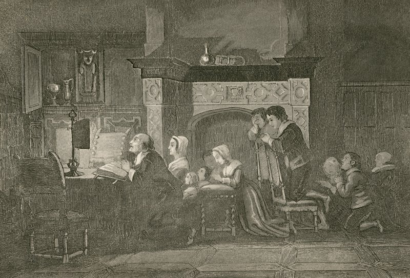 Købmanden og hans Familie ved Bønnerne af John Franklin