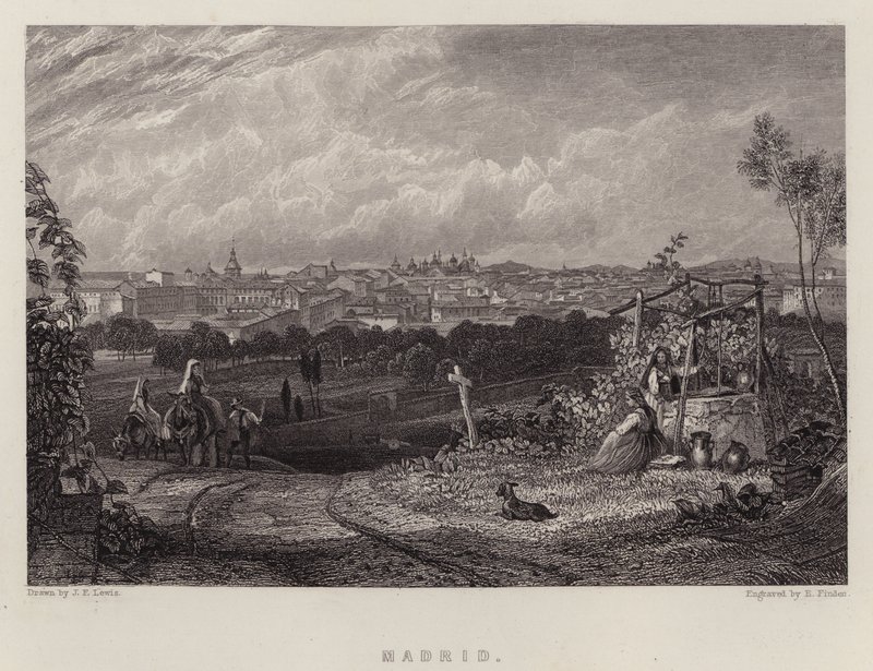 Madrid (farve litho) af John Frederick (after) Lewis