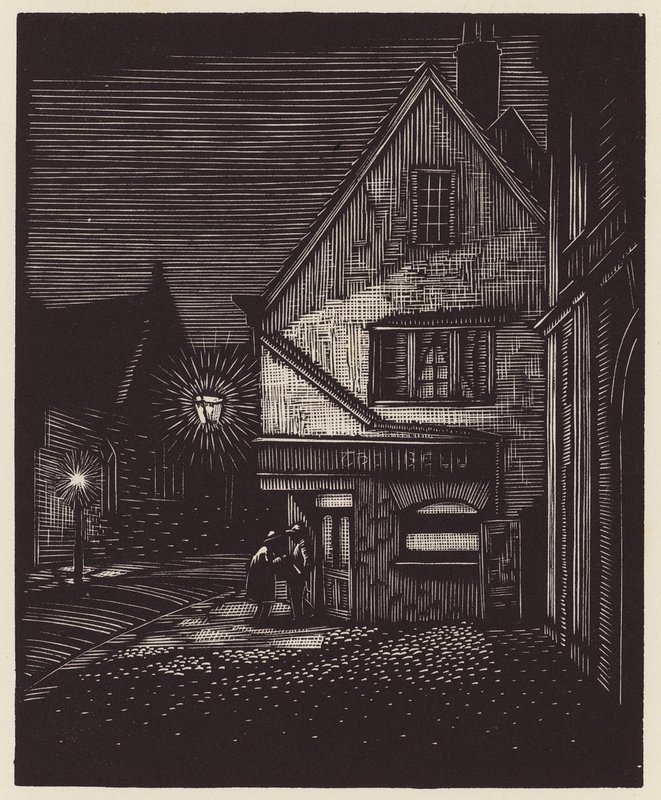 Cambridge: Peas Hill (træsnit) af John Frederick Greenwood