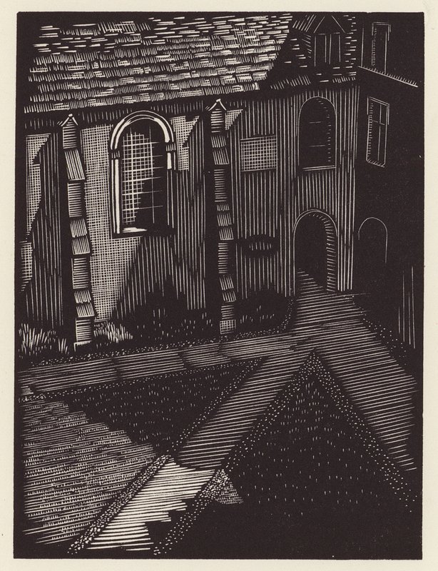 Cambridge: Trinity Hall (træsnit) af John Frederick Greenwood