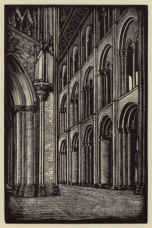Ely-katedralen: The Nave looking West (træsnit) af John Frederick Greenwood