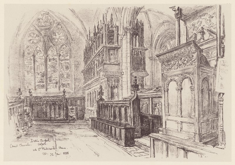 Christ Church, det indvendige af det latinske kapel (litografi) af John Fulleylove