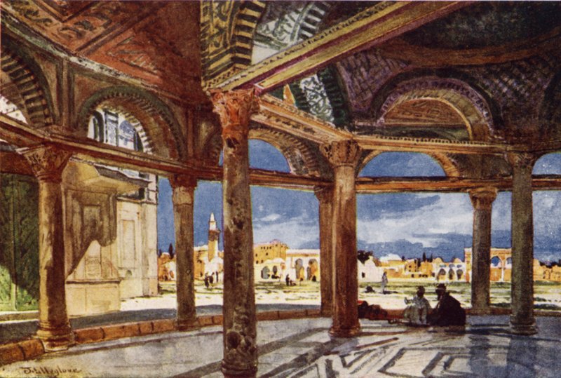 Interiør af Kædens Dome, ser mod nord (farve litho) af John Fulleylove