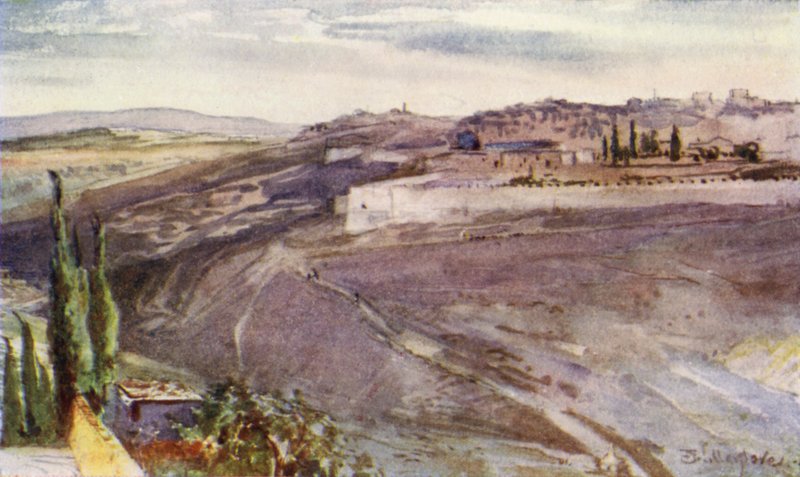 Jerusalem, fra det traditionelle sted på Oliebjerget, hvor Kristus græd over byen af John Fulleylove