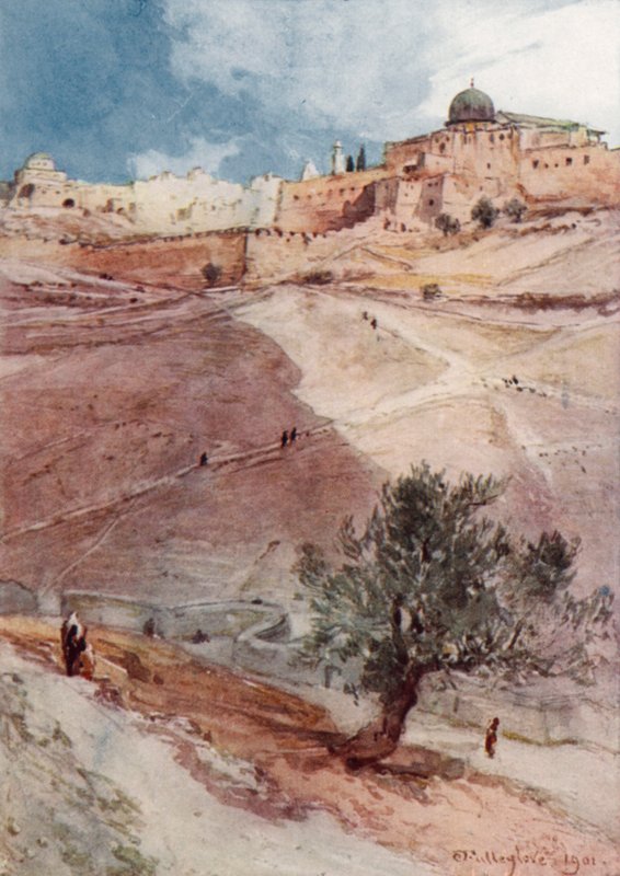 Jerusalems sydmur, fra den nordlige ende af landsbyen Siloam af John Fulleylove