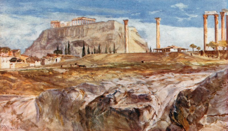 Akropolis med Kallirrhoe i forgrunden af John Fulleylove