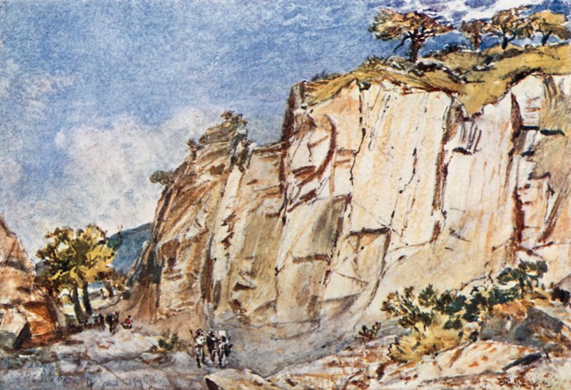 De gamle stenbrud på Pentelikon-bjerget af John Fulleylove