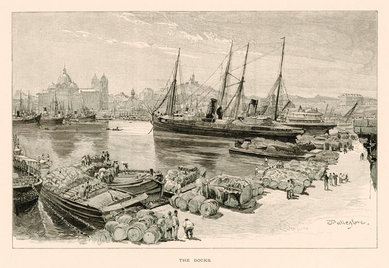 The Docks (litho) af John Fulleylove